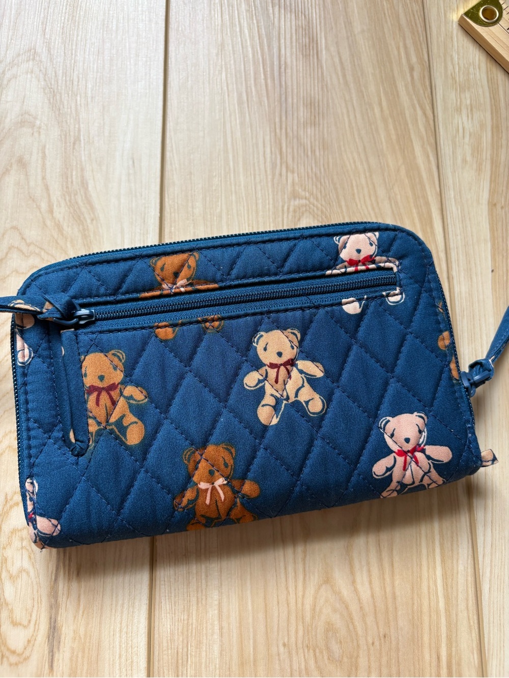 Vera Bradley Navy Teddy Bear Quilted Wallet Large - Picture 2 of 6